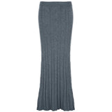 DAIIIBABYYY  -  Women's Twists Detail Sweater Fishtail Skirt Elegant Fashion Low Waisted Bodycon Maxi Skirts Winter Streetwear Basic