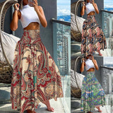 Daiiibabyyy High Quality Women's Clothing Bohemian Printed Elastic Waistband Mid Length Skirt Half Length Skirt Falda Sexy Mujer Boho Y2k