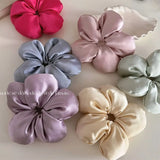 DAIIIBABYYY  -  Korean Exaggerated 3D Flower Hair Rings Sweet Sponge Oversize Large Satin Hair Scrunchies Hair Ropes Headbands Hair Accessories