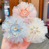 DAIIIBABYYY  - Children's Princess Mesh Hairpin Girls Rhinestone Crown Hair Clip Hair Accessories Sweet Lovely Tiara Headwear