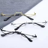 DAIIIBABYYY  -  Fashion Glasses Frame Half Frame Pendant with Chain Chic Harajuku Party Decoration Glasses Metal Party Eyeglasses