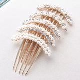 DAIIIBABYYY  -  Elegant Pearl Hair Combs Hairpin for Women Luxury Crystal Bun Decor Wedding Bridal Hair Claw Clips Hair Jewelry Accessories