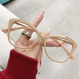 DAIIIBABYYY  -  New Cat Eye Large Frame Women Anti Blue Light Glasses Fashion Printing Solid Computer Glasses Frame Eyeglasses Lentes Para Mujer