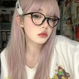 DAIIIBABYYY  -  Leopard Triangle Frame Glasses Women Girls Y2K Vintage Cat Eye Spectacles Anti-blue Light Reading Eyewears Myopia Eyeglasses