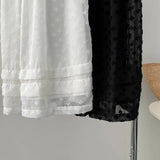 Daiiibabyyy   -  Spring Summer Lace Fairy White Skirts Women Elastic High Waist A-line Long Skirt