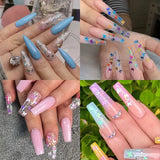 Daiiibabyyy Nail Sequins Irregular Heart Laser Sparkly Butterfly Design Nail Art Decoration Set Nail Glitter Flakes for UV Gel Manicure