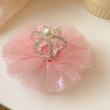 DAIIIBABYYY  - Children's Princess Mesh Hairpin Girls Rhinestone Crown Hair Clip Hair Accessories Sweet Lovely Tiara Headwear