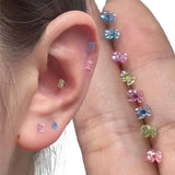 DAIIIBABYYY   -  Bear Anti-allergy Plastic Earrings PinsTransparent Rainbow Mix Color Stud Earrings for Women Jewelry Accessroies