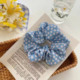 DAIIIBABYYY  -  Sunny Fresh Mojito Blue Scrunchies Floral Plaid Polka Dots White Hair Ropes Ties College Young Girls Hair Accessories Headband