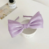 DAIIIBABYYYY  -  1PC Satin Mesh Bow Headband For Woman Girls Bright Silk Hairband Hair Hoop Fashion Hair Accessories Girl