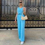 Daiiibabyyy Chic Sleeveless Vest V Neck Crop Tops and Slim-fit Pants Sets Summer Elegant Office Streetwear Two Piece Sets Womens Outifits