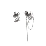 DAIIIBABYYY  -  Asymmetrical Heart Long Tassels Earrings For Women Personality Design Pendants Fashion Jewelry Accessories