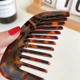 DAIIIBABYYY  -  Fashionable Simple Marble Textured 7.3CM U-shaped Hair Comb Retro Colorful Acetic Acid Portable Comb Hair Accessories