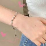 DAIIIBABYYY  -  Korean Fashion Zircon Heart Link Ins Bracelet for Women Sweet Girls Hollow Out Y2K Butterfly Chain Bracelet Party Jewelry Gifts