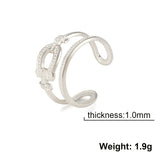 DAIIIBABYYY  -  Fried Dough Twists Bead Lock Knot Chain Horseshoe Lock Shoe Buckle Stainless Steel Ring Women Fashion Simple Jewelry Gift