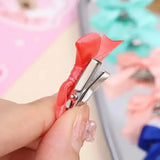 DAIIIBABYYY  -  8pcs Bowknot Hair Clip Sweet Ballet Ribbon Bow Hairpin Bang Clip Korean Girl Mini Bobby Pin Grab Female Color Ballet Headwear