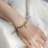 Daiiibabyyy Hetian Jade Bracelet for Women Girl Temperament Luxury Retro Palace Good Fortune Bless Jewelry Dropshippping