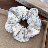 DAIIIBABYYY  -  2024 Sea Blue Polka Dot Scrunchies Fashion Gilrs Floral Plaid Large Intestine Hair Ties Ropes Women Sweet Versatile Rubber Bands