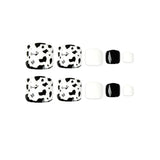 DAIIIBABYYY  -  False Toe Nails   black and white  Simple Wearing Nail Art Pattern Removable Nail Stickers acrylic press ons 24psc for feet