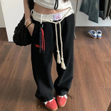 DAIIIBABYYY  -  Vintage Cotton Baggy Women Sweatpants Y2K American Hip Hop Streetwear Joggers Pants Autumn Loose All-Match Straight Trousers New