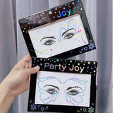 Face Jewels Macaron Eye Stickers Glue-free Eyebrow Stickers Holiday Party Beauty Forehead Colored Diamond Halloween Stickers