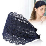 DAIIIBABYYYY  -  Wide Women Hairband Solid Lace Turban Solid Elastic Hair Bands Hair Accessories Headband for Women Girls Headdress