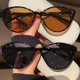 DAIIIBABYYY  -  Retro Frame Cat Eye Sunglasses Women Trendy Vintage Brand Designer Sunglasses Eyewears Punk One Piece Shades Streetwear