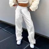 Daiiibabyyy White Pants Women Jogging Y2k Streetwear High Waist Sweatpants Harajuku Fashion Punk Oversize Grunge Casual Wide Leg Trousers