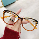 DAIIIBABYYY  -  New Cat Eye Large Frame Women Anti Blue Light Glasses Fashion Printing Solid Computer Glasses Frame Eyeglasses Lentes Para Mujer