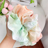 DAIIIBABYYY  -  Summer Small Fresh Oversized Gradient Color Elastic Fabric Scrunchie Simple Temperament Hair Rope High Ponytail Hair Accessories