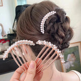 DAIIIBABYYY  -  Elegant Pearl Hair Combs Hairpin for Women Luxury Crystal Bun Decor Wedding Bridal Hair Claw Clips Hair Jewelry Accessories