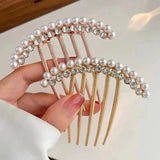 DAIIIBABYYY  -  Elegant Pearl Hair Combs Hairpin for Women Luxury Crystal Bun Decor Wedding Bridal Hair Claw Clips Hair Jewelry Accessories