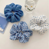 DAIIIBABYYY  -  Sunny Fresh Mojito Blue Scrunchies Floral Plaid Polka Dots White Hair Ropes Ties College Young Girls Hair Accessories Headband