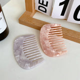 DAIIIBABYYY  -  Fashionable Simple Marble Textured 7.3CM U-shaped Hair Comb Retro Colorful Acetic Acid Portable Comb Hair Accessories