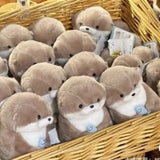 Daiiibabyyy Cute Otters Holding Fish Plush Doll Keyrings Lightweight Hanging Pendant Props For School Bag Key Wallet Doll Toy Gifts 12cm