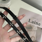 DAIIIBABYYY  - New Vintage Gothic Black Necklace for Women Fashion Punk Leather Choker Dark Collar Chain Trendy Jewelry Cool Y2K Accessories