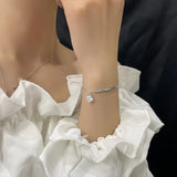 Daiiibabyyy 925 Stamp Silver Color Bracelet for Women Girl Gift Crystal Rubik's Cube Jewelry Dropshipping Wholesale