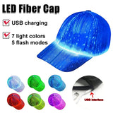 Daiiibabyyy LED Fiber Lighting Baseball Cap Outdoor Sun Protection Performance Cap Fashion Trend Leisure For Night Light Party Glowing Hat