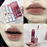 Daiiibabyyy Hot Ice Cream Lip Gloss Moisturizing Toot Lip Gloss Mirror Clear Glass Lip Plain Lip Gloss Maillard Maple Syrup Lighten Lip Line