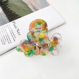 DAIIIBABYYY  -  Summer New Delicate 6CM Rhinestone Flowers Hair Clip Simple Fashion Acetate Shark Clip Hair Accessories For Graceful Lady