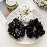 DAIIIBABYYY  -  Wholesale Korean New FLoral Pure Colorful Elastic Scrunchie Fashion 3PC/Set Women's Chiffon Hair Band Hair Accessories