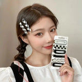 Daiiibabyyy 2/4/6Pcs Hairpin Women Checkerboard Plaid Hair Clip Korean Trend Acrylic Bangs Broken Hairpin Duckbill Girl Hair Accessories