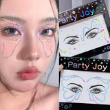 Face Jewels Macaron Eye Stickers Glue-free Eyebrow Stickers Holiday Party Beauty Forehead Colored Diamond Halloween Stickers