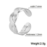 DAIIIBABYYY  -  Fried Dough Twists Bead Lock Knot Chain Horseshoe Lock Shoe Buckle Stainless Steel Ring Women Fashion Simple Jewelry Gift