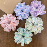 DAIIIBABYYY  -  Trendy French Large Scrunchies Colorful Satin Silk Hair Ropes Ties Young Girls Student Summer Sweet Hair Bands Ponytail Holder