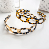 DAIIIBABYY  -  Simple Retro Women's Hollow With Teeth High-grade Acetic Acid Headband New Tortoiseshell Hair Band Headwear