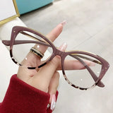 DAIIIBABYYY  -  New Cat Eye Large Frame Women Anti Blue Light Glasses Fashion Printing Solid Computer Glasses Frame Eyeglasses Lentes Para Mujer