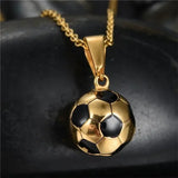 Daiiibabyyy Trendy Football Link Chain Soccer Charm Necklace Pendant Gold Color Sport Ball Jewelry Men Boy Children Gift Pendant Necklaces