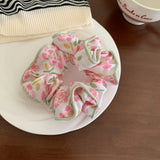 DAIIIBABYYY  -  New Fabric Floral Large Scrunchies Cute Pink Blue Elastic Hair Band Elegant Sweet Girls Hair Rope Sunny Ponytail Holder Headband