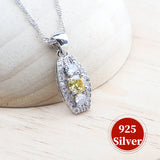 Daiiibabyyy Silver 925 Yellow Zircon Bridal Jewelry Sets For Women Wedding Stones Bracelets Earrings Rings Pendant Necklace Set